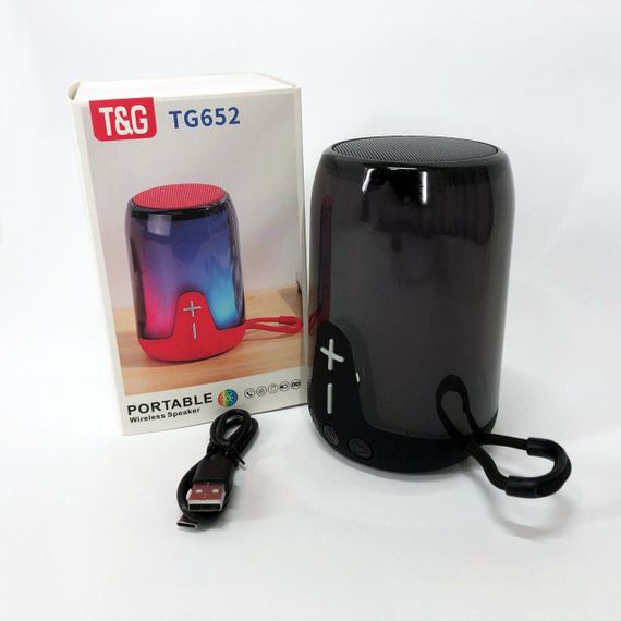 Портативна колонка TG652 5W з RGB підсвічуванням та ремінцем. WP-300 Колір: чорний | Зображення 2