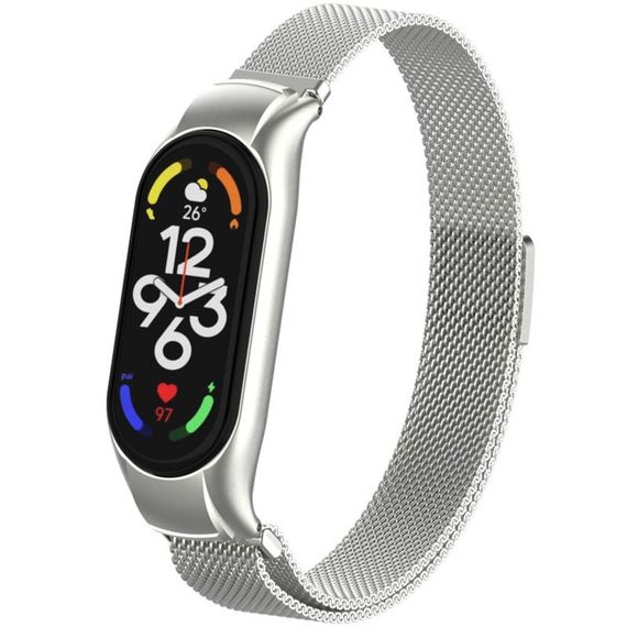 Ремешок Milanese Loop Design для Xiaomi Mi Band 5/6 Серебряный