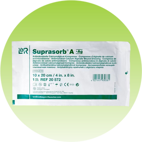 Супрасорб Suprasorb A+Ag, 10 см x 20 см, стерильна пов'язка, 1 шт