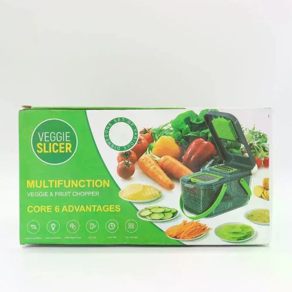 Овощерезка мультислайсер AND1536 Vegetable Cutter • Ручной измельчитель для овощей, фруктов, салатов и домашней нарезки | Зображення 3