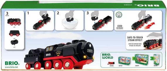 Моторизований поїзд BRIO World 33884 на батарейках і з парою | Зображення 2