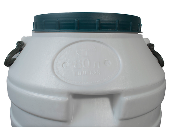 Высокая бочка 80 л пластиковая белая широкая горловина для молока и воды | Зображення 1