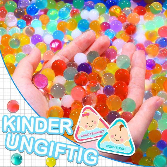 Гідрогелеві кульки Орбізи TULADUO, набір 4 в 1, 270 г, 50000 шт., 2-3.5 мм, різнокольорові, з резиновими кульками | Зображення 4