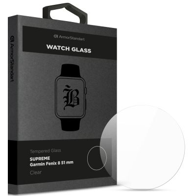 Стекло защитное Armorstandart Supreme Black Icon Garmin Fenix 8 51mm Clear (ARM84720)