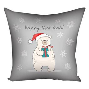 Подушка габардинова з принтом Happy New Year! 40x40 (4P_19NG008)