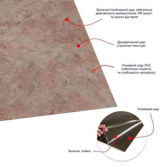 Самоклеюча LVT плитка 457*457*1.5mm (D) SW-00002457 | Зображення 1