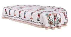 Скатертина гобеленова овальна CASCANUECES OVAL Limaso, 137х240, Овальна, Новорічний, З мікрофіброю + срібним люрексом, 65% поліестер, 30% бавовна, 5% люрекс, Гобелен