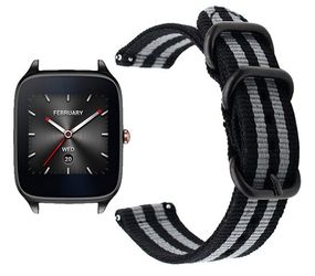 Нейлоновый ремешок Primo Traveller для часов Asus ZenWatch 2 (WI501Q) - Black&Grey