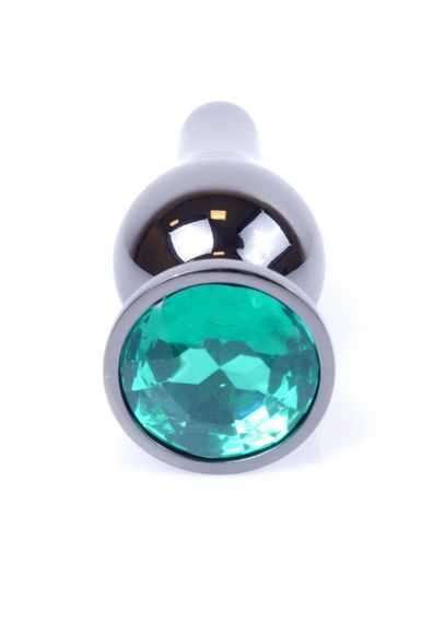 Анальна пробка - Jewellery Dark Silver BUTT PLUG- Green | Зображення 4