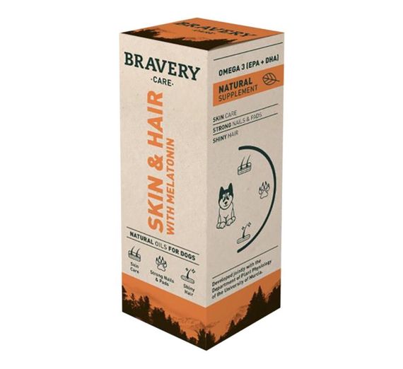 Масло лосося для шерсти и кожи собак Bravery Care Oil Skin Hair, 500 гр