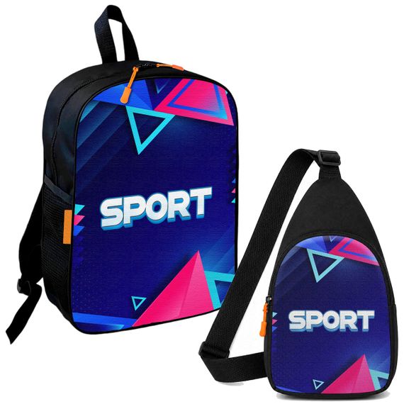 Набор Sport 2 в 1: детский рюкзак + сумка-слинг, для мальчика и девочки 7–9 лет (6100)