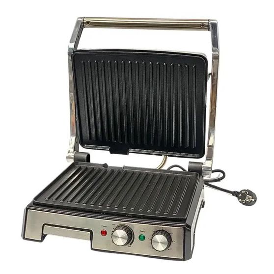Гриль двосторонній німецької якості Rainberg RB-2282 притискний електричний гриль із пластинами 3800Вт