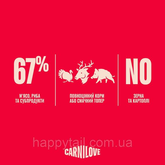 Влажный корм для собак Carnilove Dog Turkey, Reindeer & Wildboar с индейкой, олениной и кабаном паштет 400 г | Зображення 3