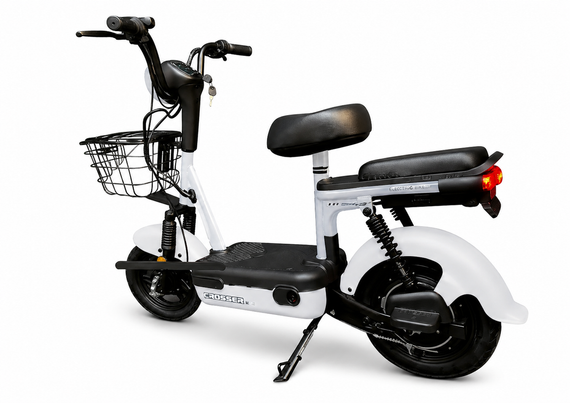 Електроскутер Crosser Mini LFP 450W 48V 15Ah, LiFePO4 акумулятор, до 50 км пробіг, електровелосипед 2 місця Сірий | Зображення 4