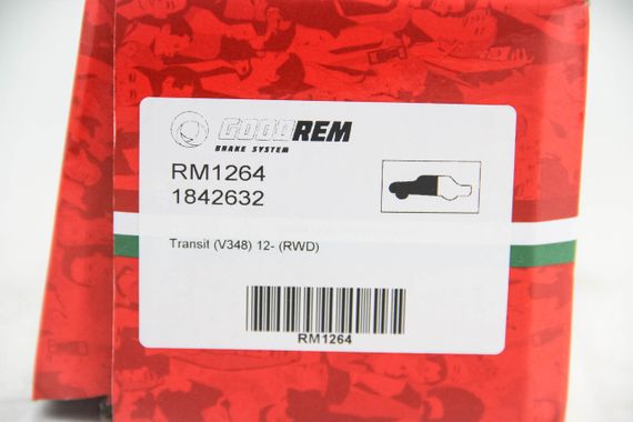 Колодки передні гальмівні Transit (V348) 12-(RWD), GOODREM (RM1264) | Зображення 2