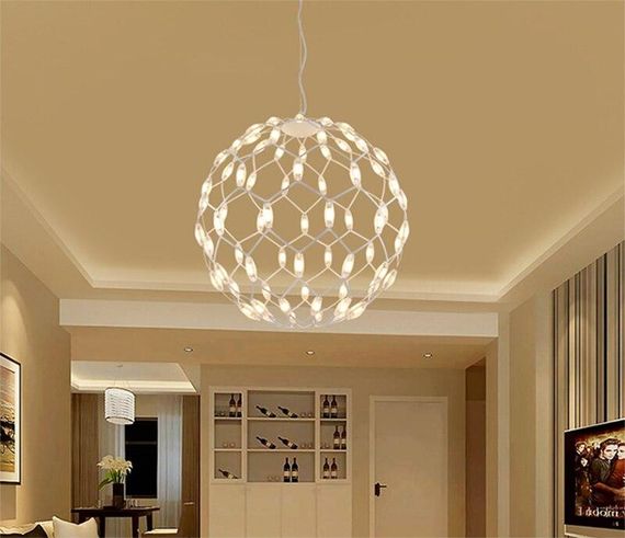 Люстра світлодіодна підвісна LED світильник для квартири на стелю лед 26277 Білий 42-200х40х40 см. | Зображення 4