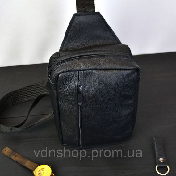 Сумка слінг для чоловіків, Сумка крос-боді середньої жорсткості крос-боді гладка AJ-58 | Зображення 2