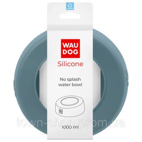 Миска-непроливайка  WAUDOG Silicone, 1 л серый