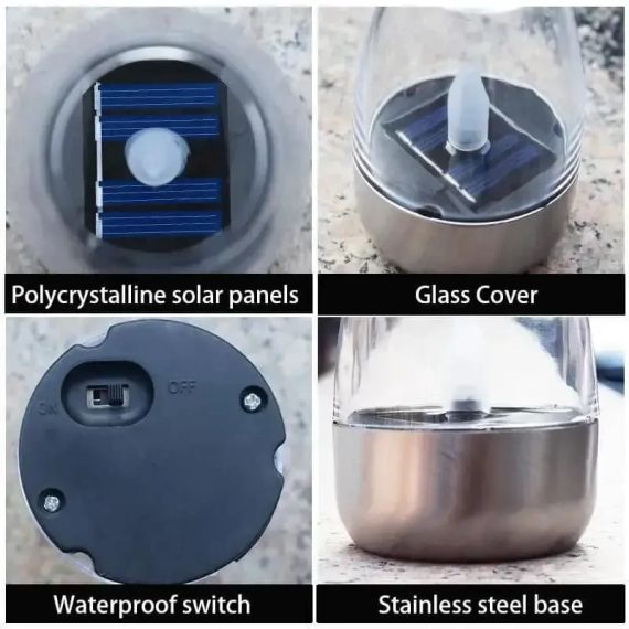 Вулична свічка SL-060 із сонячною батареєю, декоративні нічники для газону, світильник 6 шт | Зображення 3