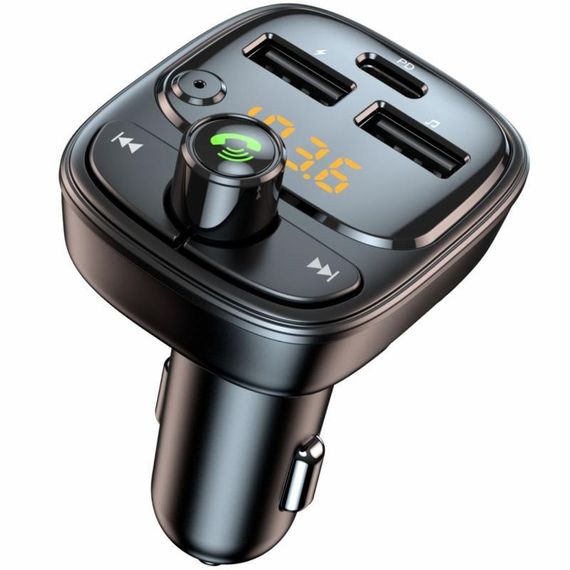 АЗУ FM модулятор Amaya ACC-T02 PD30W (2USB-A/1C) Black