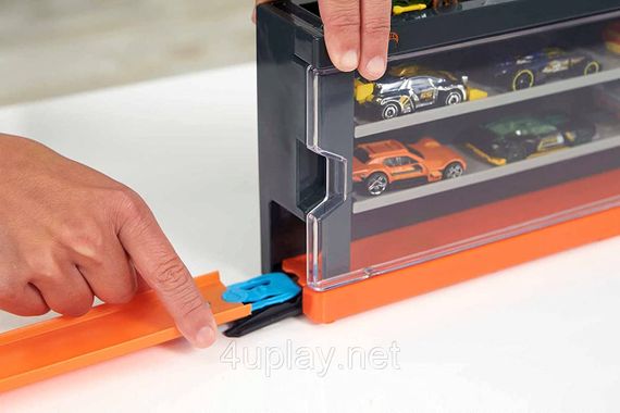 Прозрачный кейс дисплей + 8 машинок Хот Вилс Hot Wheels Race Case with 8 Toy Cars Интерактивный контейнер | Зображення 7