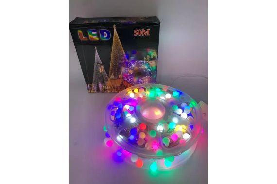 Гирлянда на катушке, от сети, Buble 50м, 8 режимов, Мультик/ Светодиодная гирлянда на елку | Зображення 2