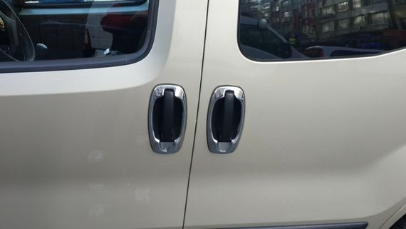 Окантовка дверної ручки (4 шт, нерж) Carmos - Турецька сталь для Peugeot Bipper 2008-2024 рр | Зображення 5