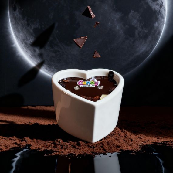 Масажна свічка з ароматом шоколаду Candy Chocolate у формі серця, 70 мл Sex Aura | Зображення 8