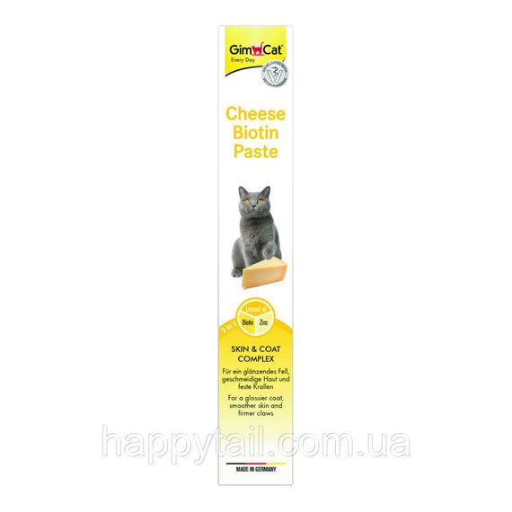 Паста GimCat Cheese Biotin Paste для кошек сырная с биотином 100 г | Зображення 2