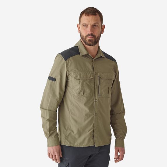 Сорочка чоловіча 520 з довгими рукавами для полювання зелена - 2XL