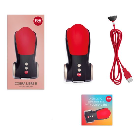 Мастурбатор для головки пеніса Fun Factory COBRA LIBRE II black/red, 2 мотори, гра без рук | Зображення 4