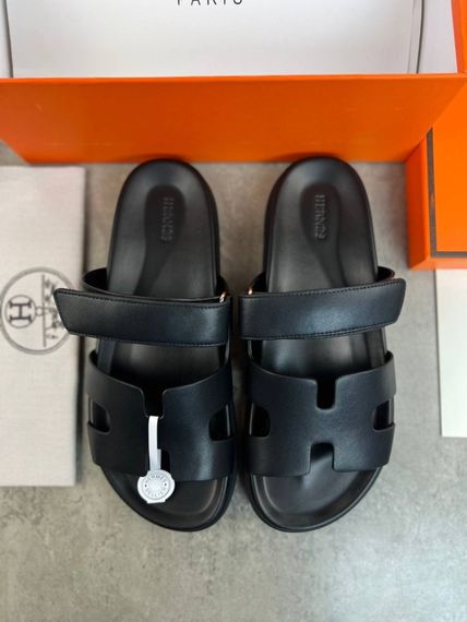 Сандалі Hermes Chypre black чорні чоловічі ob419 | Зображення 2