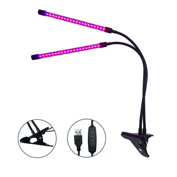 Світлодіодна фітолампа з прищіпкою 25 Вт, повного спектру для вирощування квітів та рослин | Зображення 7