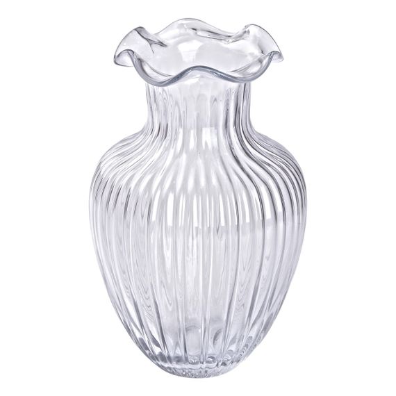 Скляна ваза, декоративна фігурка 24,5 см, прозора HP-1701