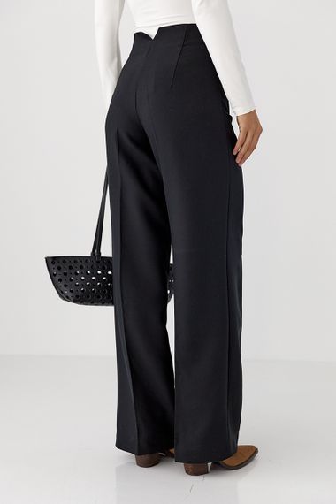 Класичні штани-палаццо з високою посадкою - чорний цвет, S (є розміри) | Зображення 1