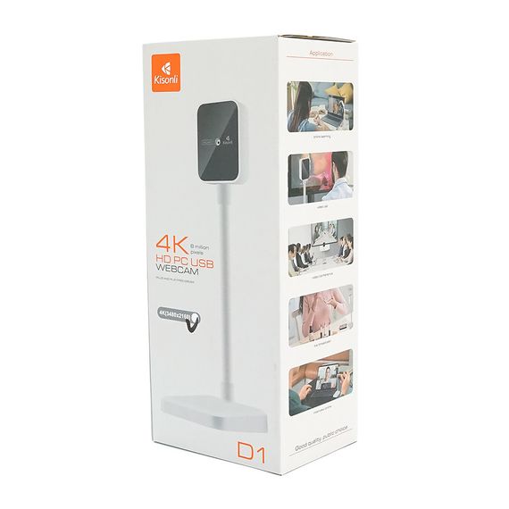 Веб-камера с микрофоном Kisonli D1, 4K 30fps, пласт. корпус, White, BOX | Зображення 2