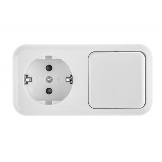 Выключатель одноклавишный + розетка с заземлением RB-1V+1RW | Зображення 1