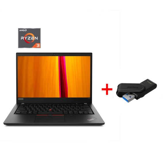 Ноутбук Lenovo ThinkPad T495 / 14" (1920x1080) IPS / AMD Ryzen 3 PRO 3300U (4 ядра по 2.1 - 3.5 GHz) / 8 GB DDR4 / 256 GB SSD NVMe / AMD Radeon RX Vega 6 Graphics / WebCam / Win 11 Pro б/у + Подарок Флеш-накопитель Kingston DataTraveler Exodia S 64GB