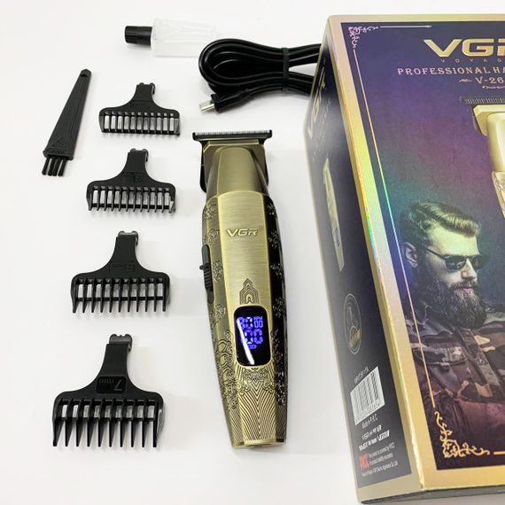 Машинка для стрижки аккумуляторная с насадками VGR, Профессиональная машинка для волос NX-75 | Зображення 4
