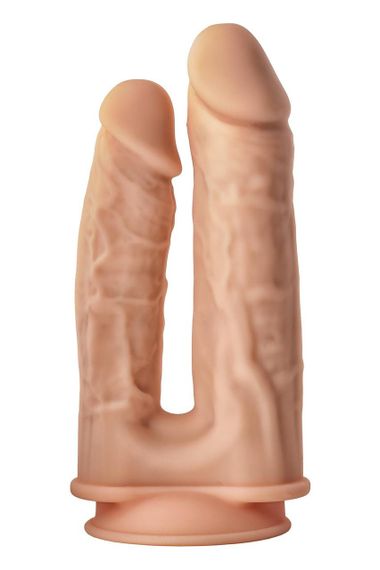 Фалоімітатор подвійний на присосці Dream ToysReal Love, термоактивний, бежевий Sex Aura | Зображення 8