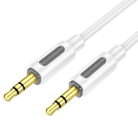 Аудіо кабель Aux Borofone BL20 True sound silicone (1m) White | Зображення 1