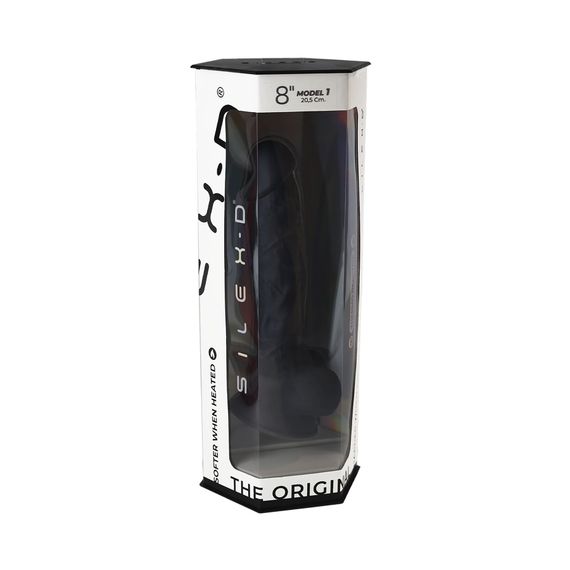 Фалоімітатор SilexD Vetus Black (MODEL 1 size 8in), двошаровий, силікон + Silexpan, діаметр 4,2см | Зображення 6
