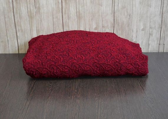 Жакардовий чохол на кутовий диван з спідницею Бордовий | Зображення 1