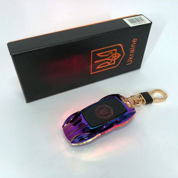 Электрическая зажигалка-брелок Украина с USB-зарядкой и подсветкой HL-468, с гравировкой. Цвет: хамелеон | Зображення 6