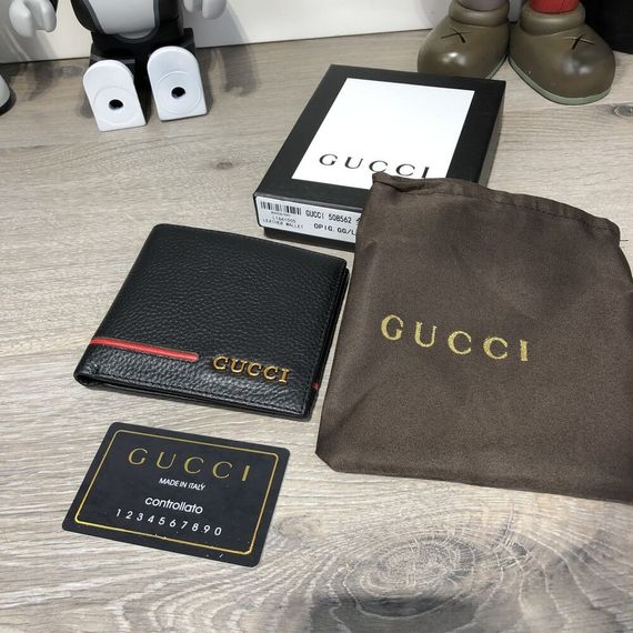 Бумажник Gucci Slender Wallet Ouroboros with Red Stripe Black | Зображення 1
