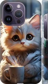 Чохол на iPhone 14 Pro Білий кіт "5646m-2646-2448"