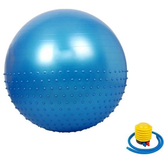 Мяч для фитнеса (фитбол) полумассажный "HMS" NE-HAS27-65-B синий 65 см
