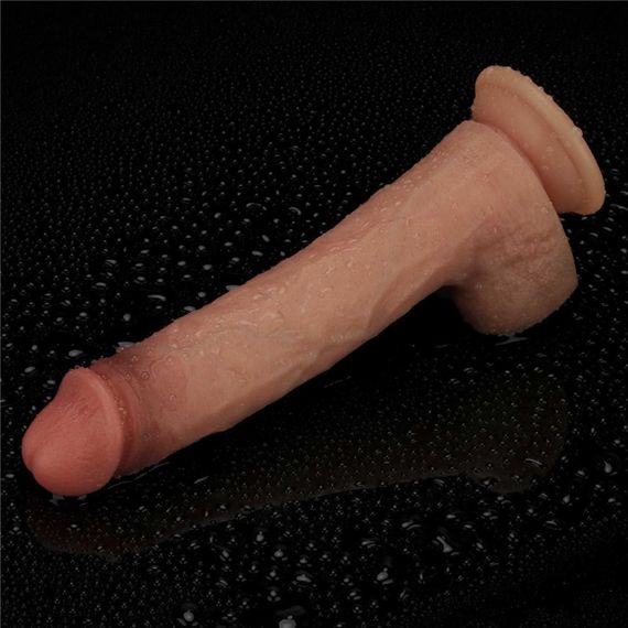 Фалоімітатор - Sliding Skin Pro Dual Layer Silicone Dong 9" Flesh Sex Aura | Зображення 9