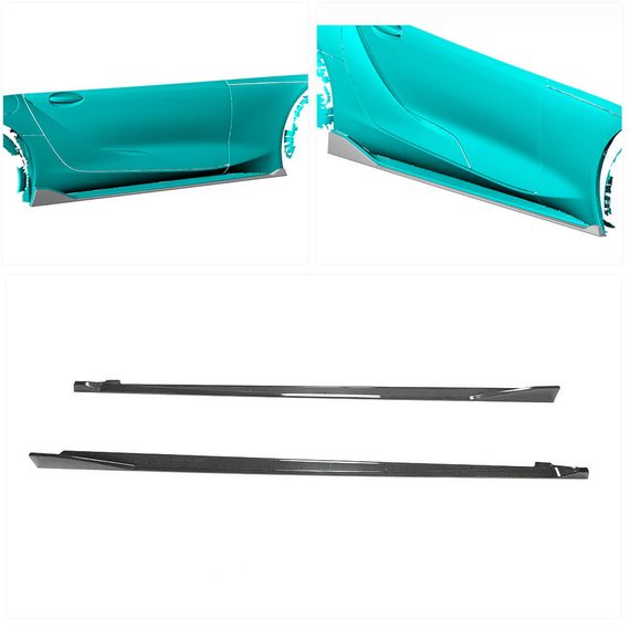 Боковые пороги (Карбон) для Toyota Supra 2019- гг | Зображення 2