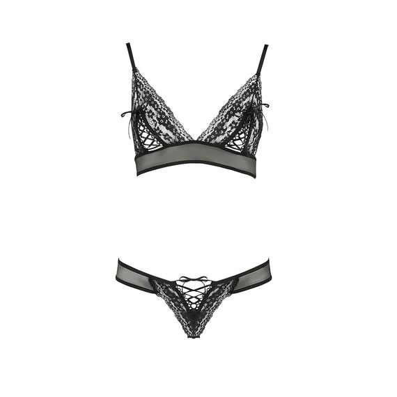 Комплект белья Passion ERZA SET S/M, black, лиф и трусики | Зображення 2